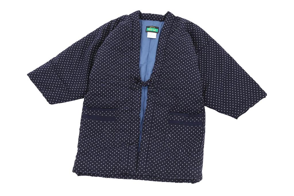 Edoten Cotton Hanten In Kurume Weave Navy Blue (Chanchanko) (Made Japan) (Large)