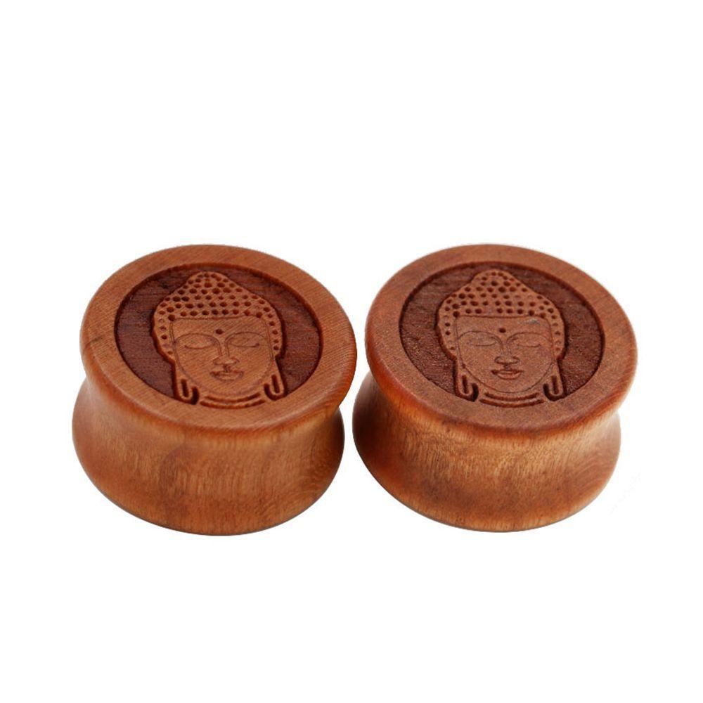 10-20mm Body Jewelry Organic Wood Ear Gauges Ear Plugs Earring Meditating Buddha Flesh Tunnels