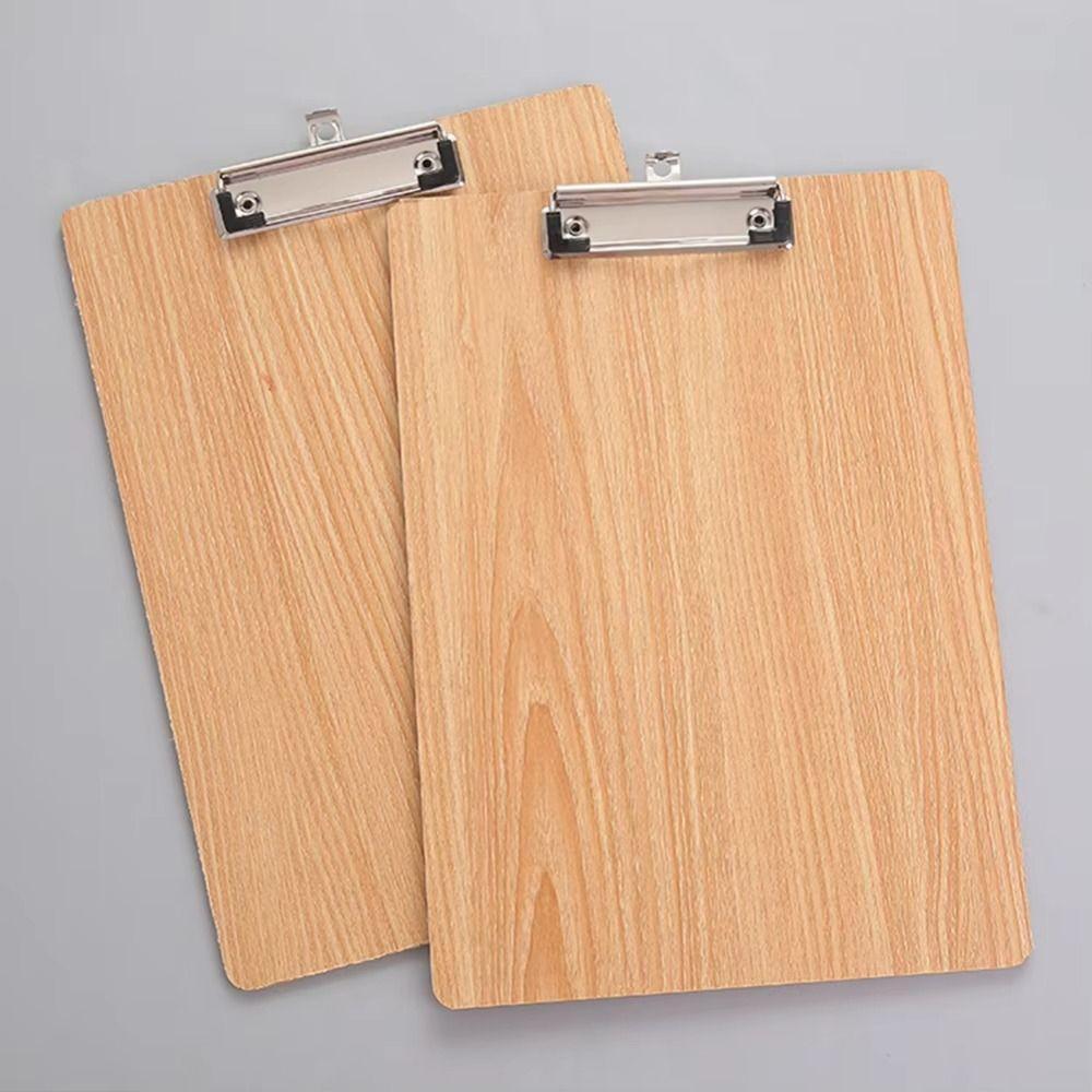 Reinforced A4 Memo Folder Wooden File Clip Board Convenient Writing Clipboard  Office Use