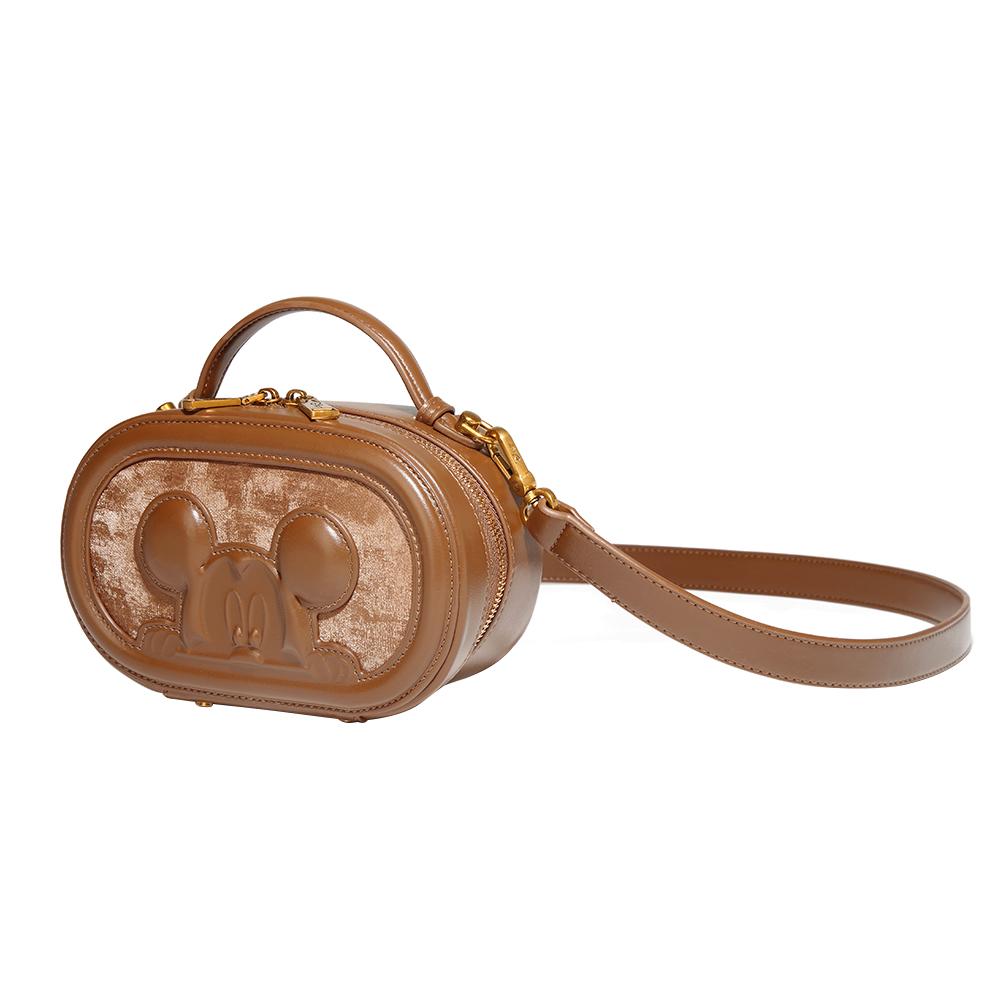 New Disney Mickey Series PU Crossbody Bag, Underarm Handbag Trumpets Women's Brown BMK-71279K