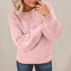 Women's Fashion Casual Round Neck Long Sleeve Cable Knit Sweater Top