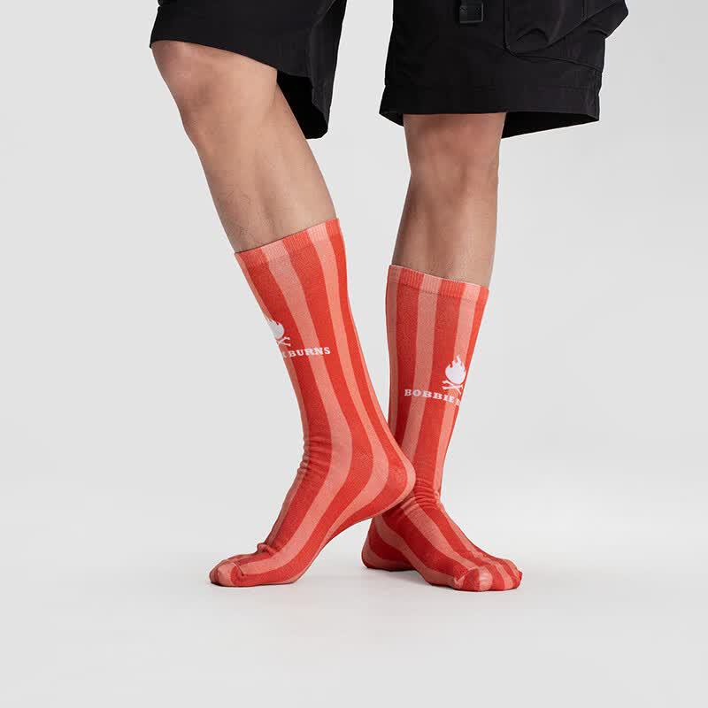 BOBBIE BURNS Striped Mid-Calf Socks MISC