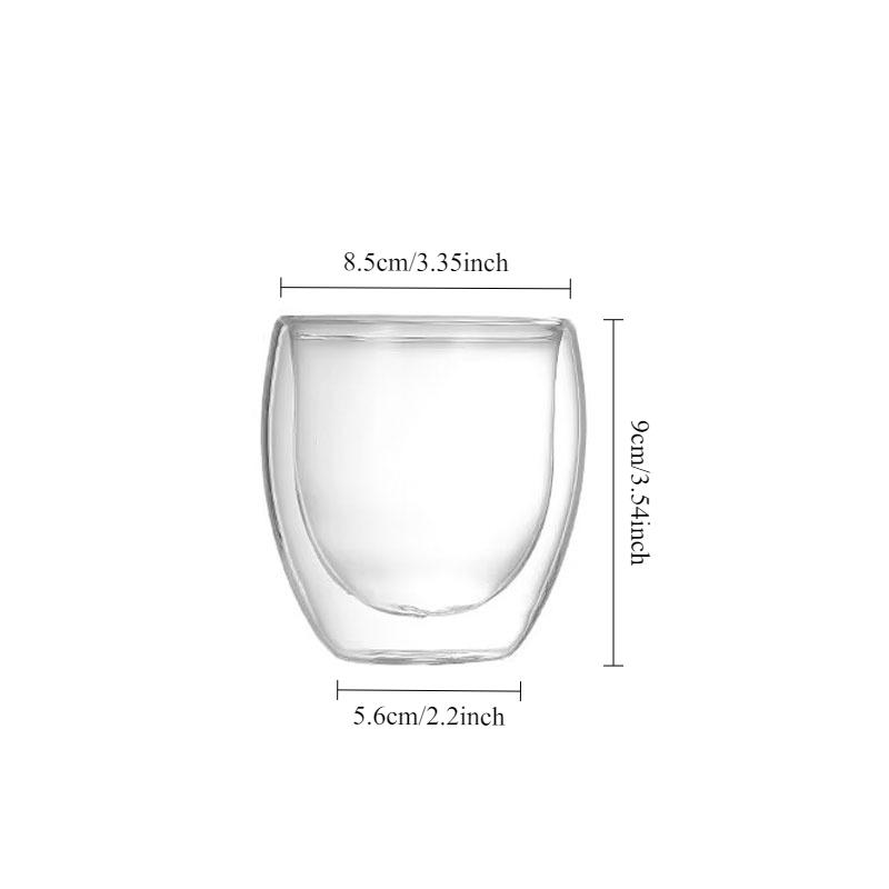 

Четыре спецификации Двухслойная термоизолированная чашка для воды Чайная чашка Кофейная чашка Стеклянная чашка Легкая роскошная чашка для воды Стеклянная чашка с двойными стенками 1pcs