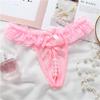 Women Sexy Panties Bowknot Beads Lace Low Waist Pearls Underpants Thongs Briefs