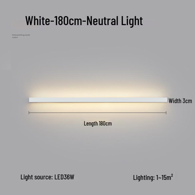 Minimalist Modern Long Strip Wall Lamp for Bedroom, Living Room, or Sofa Side