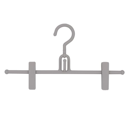 Shinkohanger Mono Closet Skirt Hanger Set of 2 with Clips, Connecting Hooks, and Swivel Hooks, Gray, 36 X 20 X 3 Cm