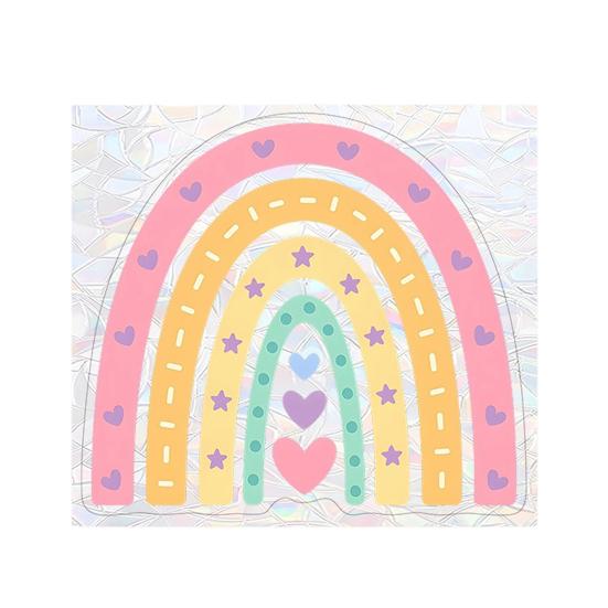 Regenbogen Sonnenfänger Fensteraufkleber Bunte Prismatische Blumen Kollisionsschutz Fensteraufkleber Wiederverwendbar Statisch Glastür