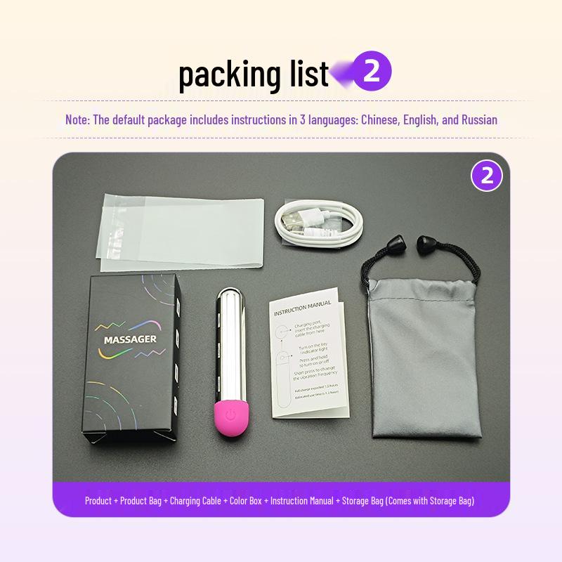USB Rechargeable Handheld Female Vibrator: Low Noise & Compact Bullet Egg with Color Box Packaging