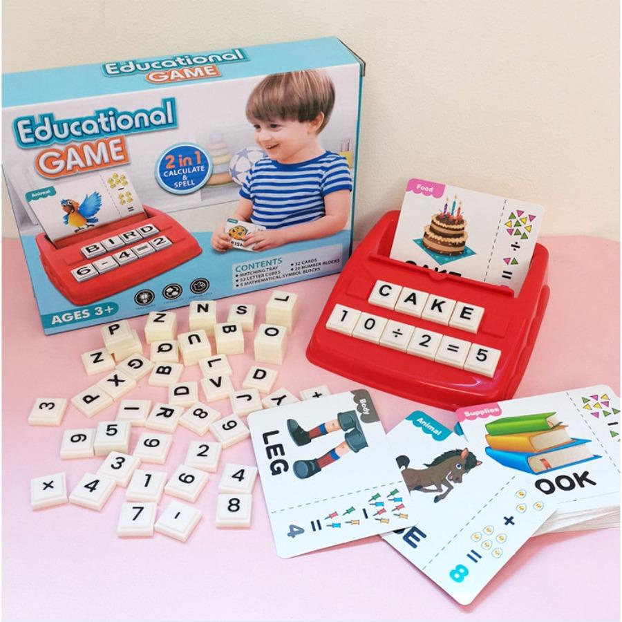1 Set Educational Matching Letter Math Game 2 In 1 Letters and Calculation Learning Preschool Games Children Toy Gifts