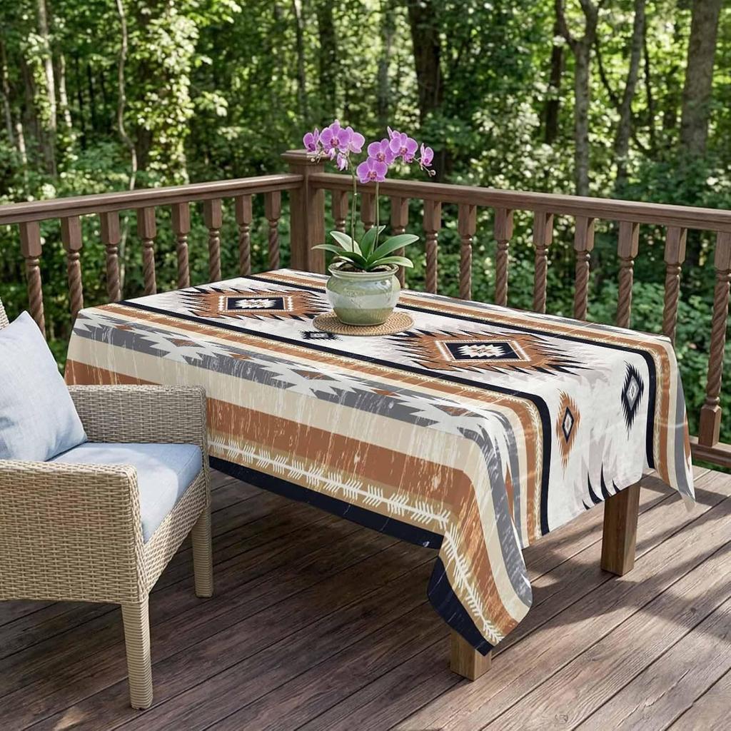 Navajo Ethnic Style Rectangle Tablecloth for Table Decor Wedding Party Waterproof Reusable Table Cloth for Table Kitchen Dining