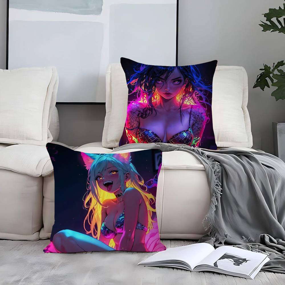 Anime Hot Girl-I Pillow Case Removable Washable Cushion Cover – All-Season Soft Linen