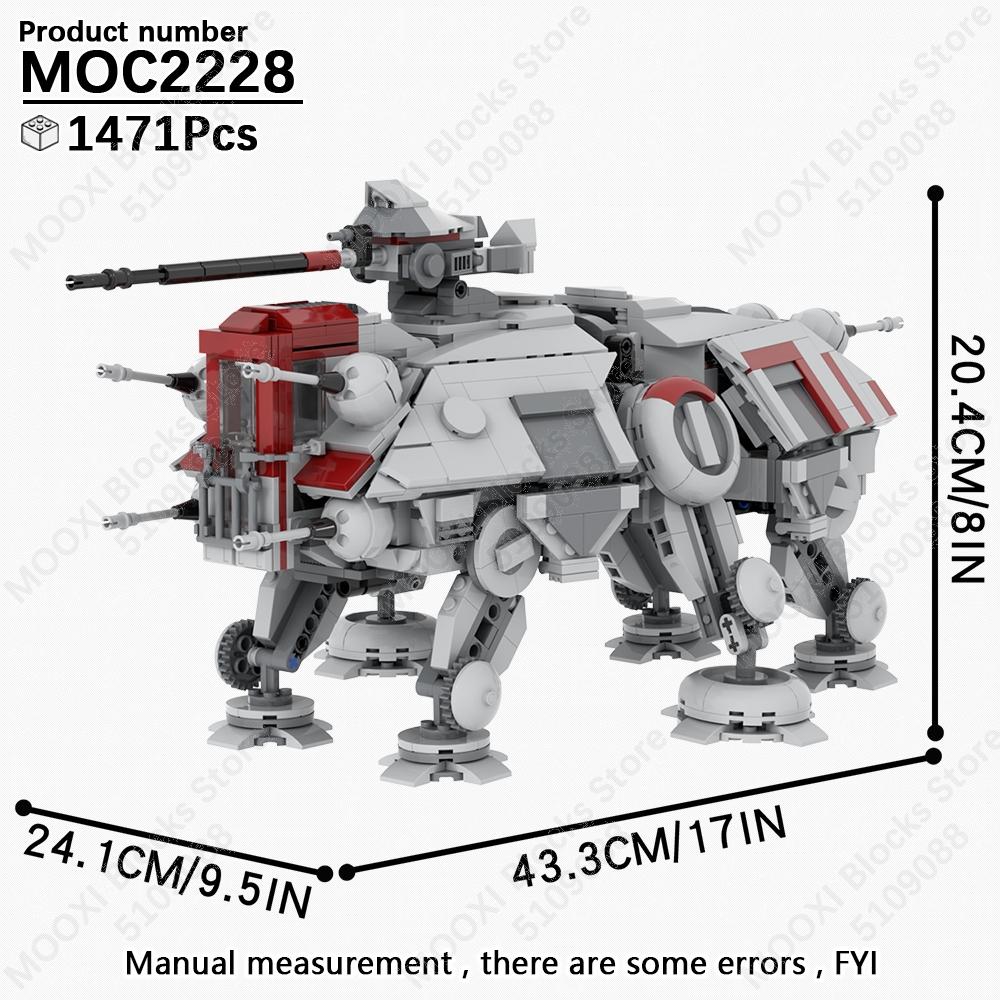 MOOXI Star Wars Mech Veicolo Cannone Carro Armato Armi Nave da Trasporto Soldati Modello Mattoncini Fai da Te Blocchi da Costruzione Assemblati Giocattolo per Bambini