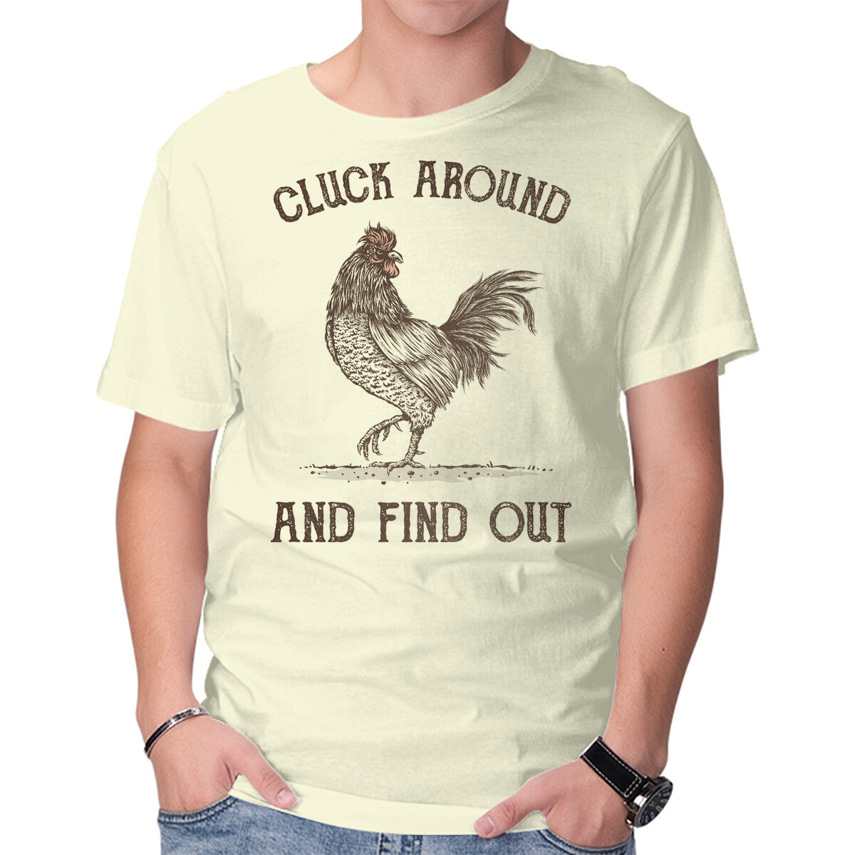 Unisex Crew Neck T-Shirt Cluck Around And Find Out Graphic Short Sleeve Casual Tee S