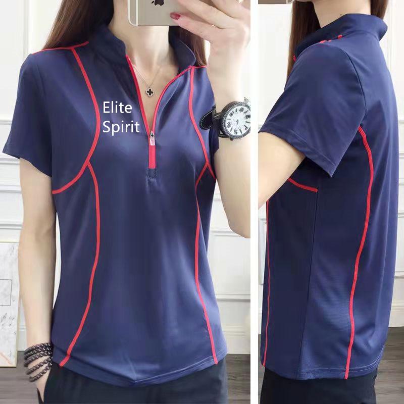 Women's Quick-Dry Spring/Fall Stand-Up Collar Running Shirt - Breathable, Long-Sleeved Sports Casual Tee