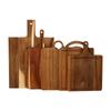 Acacia Wood Cutting Board with Handle - Hangable Chopping Board for Fruits & Steaks, Perfect for Kitchen or Photography Props.