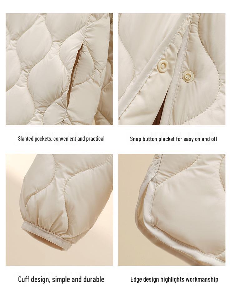 Women's Cotton V-Neck Jacket: Warm, Long-Sleeve Base Layer for Autumn/Winter, Socialite Style, Versatile Outerwear.