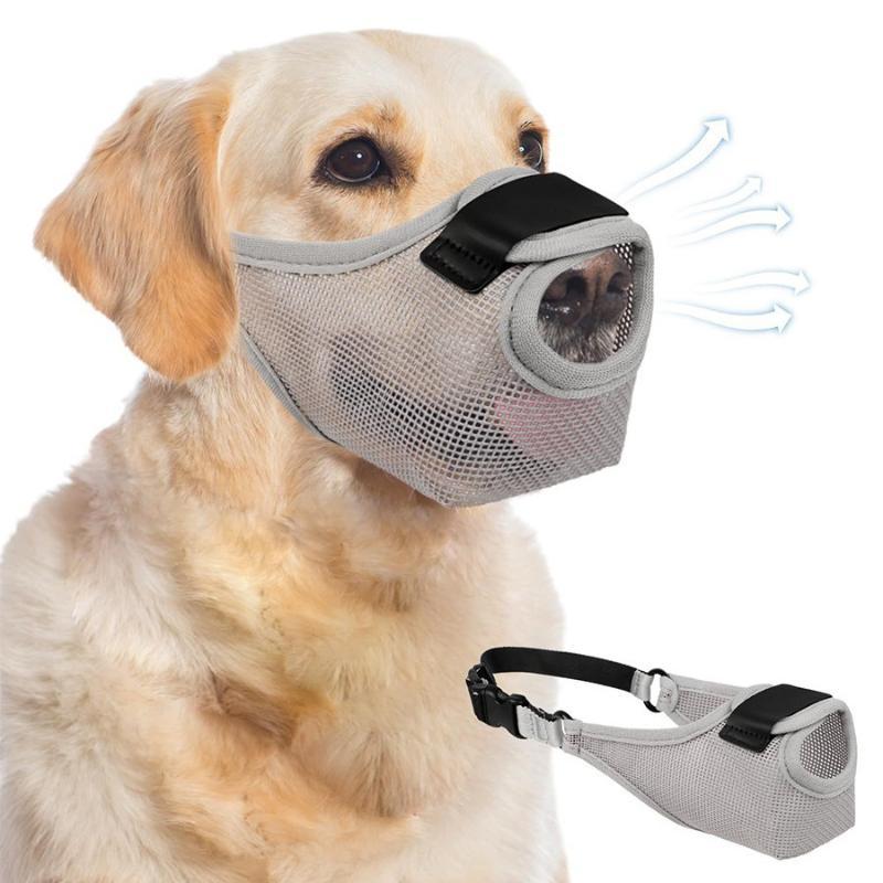 Dog Muzzle Soft Mesh Padded Adjustable Anti-Biting Barking Pet Mouth Cover for Small Puppies Walking Grooming Vet Visit