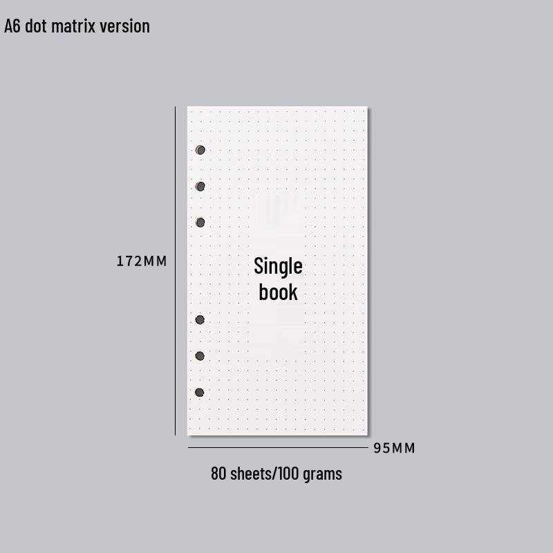 A5 Loose-Leaf Detachable Error Notebook with 6-Hole A4 Paper, Clip-On Shell, and A6 Inner Page Buckle Ring.
