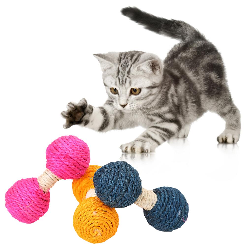 Assorted Color Jute Weave Ball for Cat Toy for Indoor Cat Dumbbell Balls