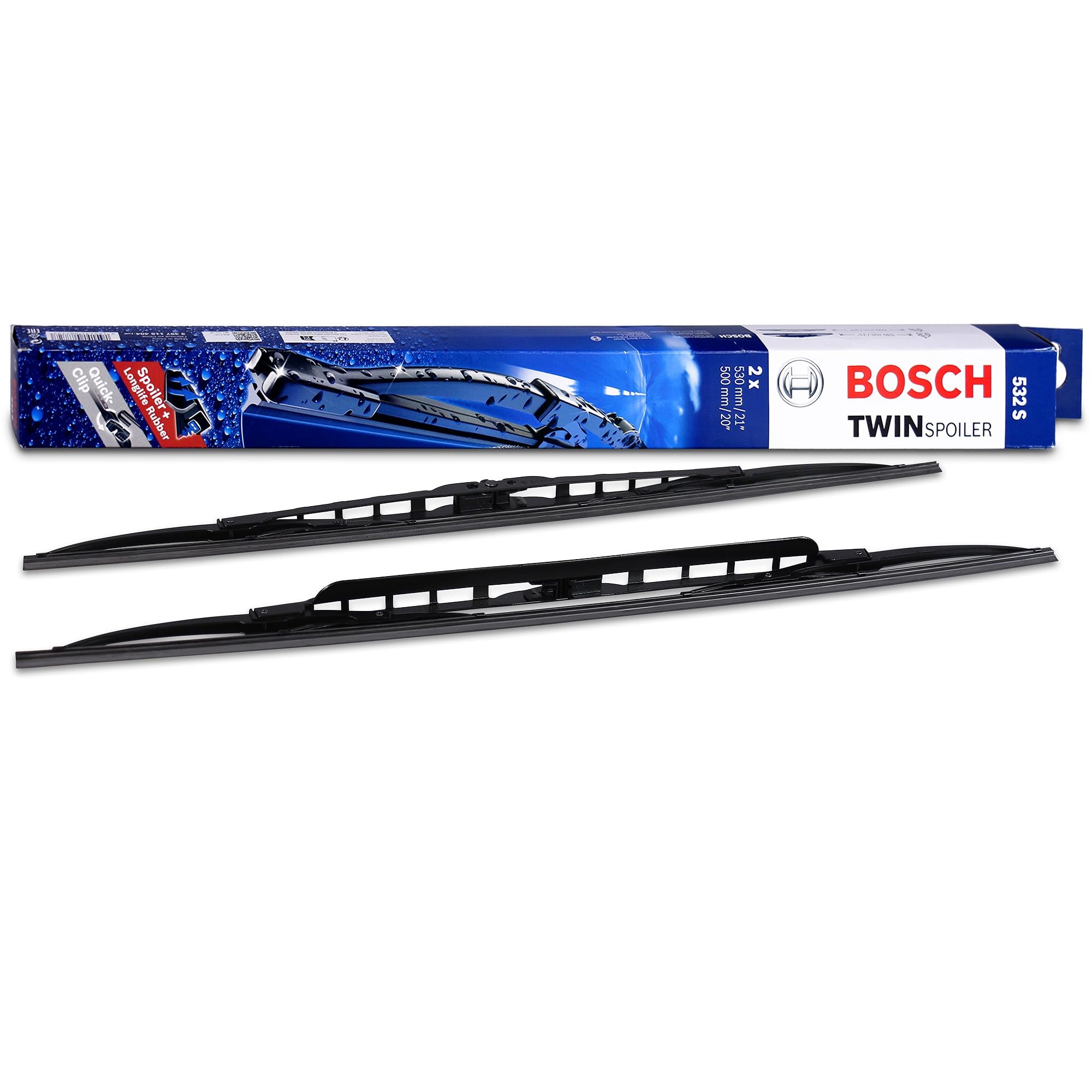 BOSCH 532S Twin Wiper Blades for Imported Vehicles, 530/500mm