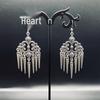 Gothic Silver Flower Filigree Pointed Earrings