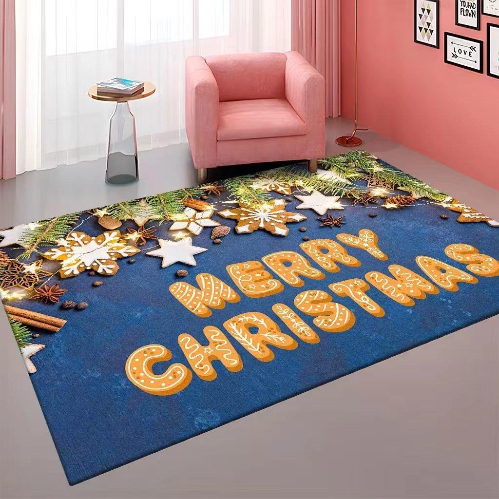 Cartoon Christmas Carpet, Living Room Easy To Clean Sofa Coffee Table Floor Mat Bedroom Full Of Bedside Blankets