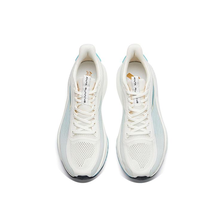 New Anta Cushioned Slip-Resistant Abrasion-Resistant Breathable Low-Top Running Shoes Men's White Blue 112225587-2