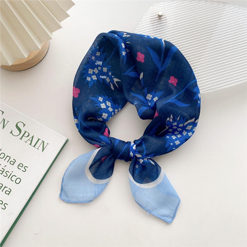 58 Cotton Linen Silk Scarf - Versatile Korean Fashion Neck and Head Bandana for Women