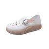 Niche Retro Middle-aged Mother Shoes Women's Autumn Leather Surface Hollow Hole Shoes Soft Sole One Pedal Thick Sole Two Wear Single Shoes