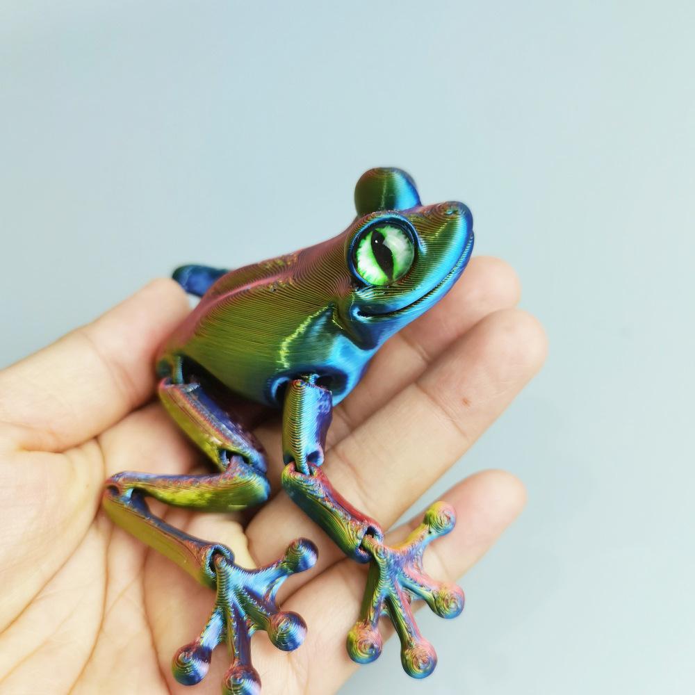Realistic 3D Frog Toy with Movable Joints - Desktop Ornament and Gift Collection