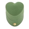 Ring Box Heart Shape Exquisite Romantic Small Flannel Ring Case for Proposal Engagement Wedding Green