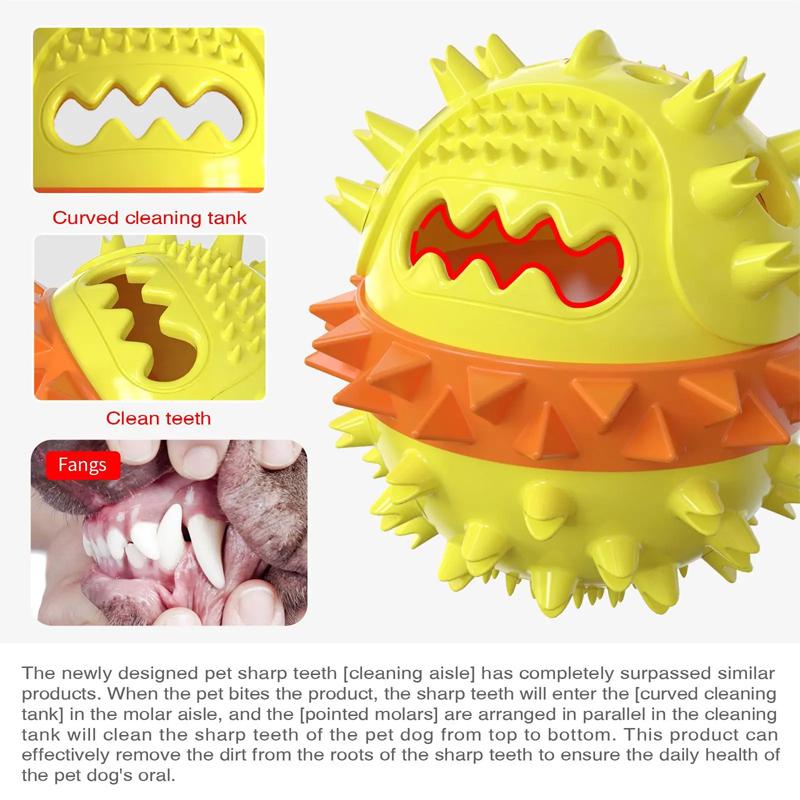 Dog Toy Teeth Grinding and Feeding Device Suction Cup Ball Interactive Chewing Toys Teeth Cleaning Pet Products Dog Accessories Squeaky Treat Ball
