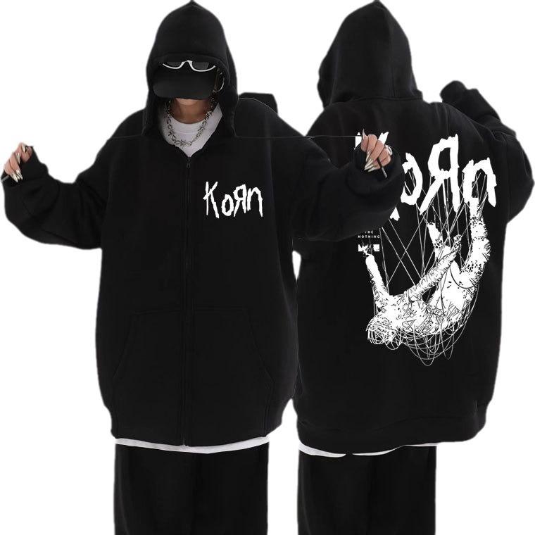 Рок-группа Korn Ftl 25 Zip свитер с принтом готический ретро — фото 5