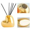 1PC Heart Shaped Bottle Creative Ceramic Bottle Gold Aromatherapy Bottle Fragrance Ornament Small Vase Simple 5.5x3.3x4.8cm