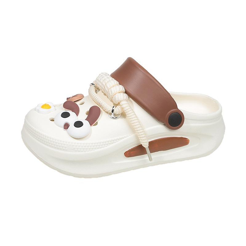 Cute bunny strap thick-soled hole shoes women's summer wet eva beach slippers fashion casual cool slippers