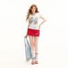 UNIFREE Plus Size Korean Style Cute Pet Print V-Neck T-Shirt