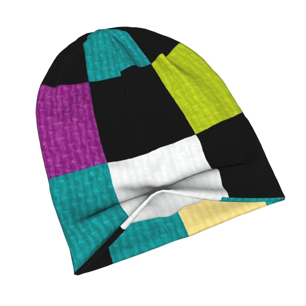 ZLIENSZUS Adults' Checkered Knit Hat - Multicolor Suitable for City Walks, Casual Outfits & Casual Attire, Fashionable with Checkered Patterns, Versat