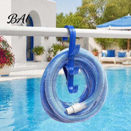Outdoor Swimming Pool Clutter Solutions Poolside Pole Hanger, with 3 Hook Configuration, Weather Resistant Maintenance Tool Management System