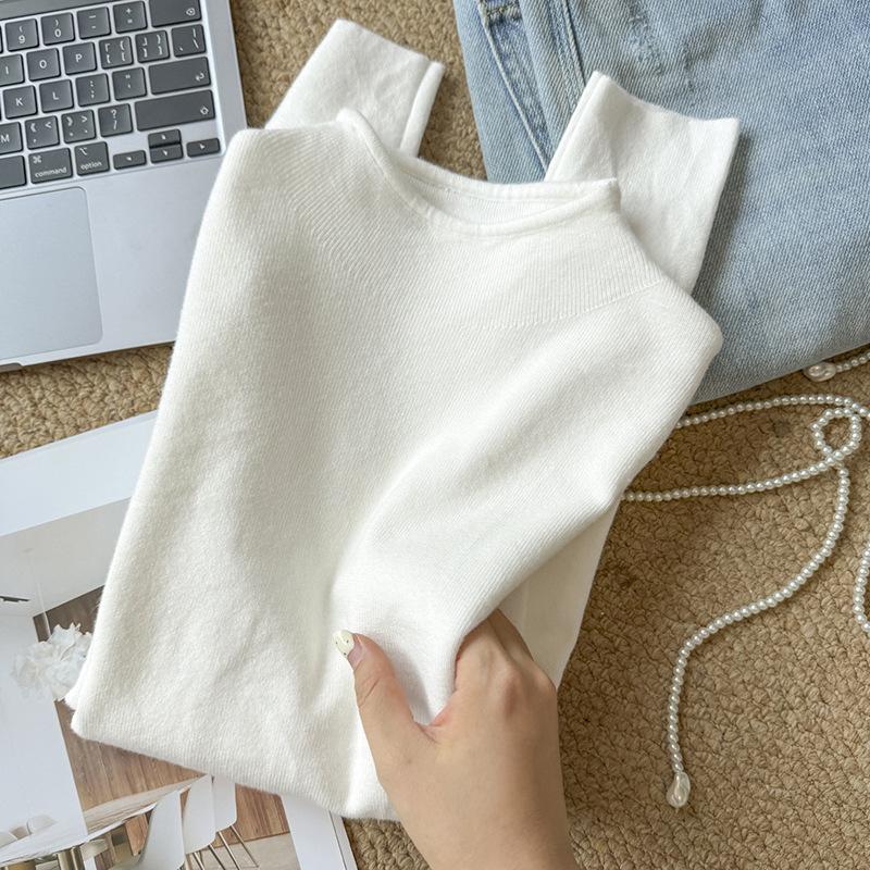 2026 Autumn Women's Slim Fit Round Neck Knit Pullover Sweater