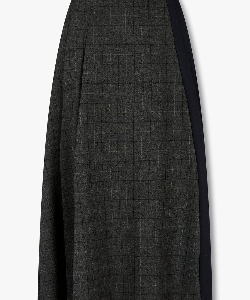 Bobeu Asymmetric Pleated Skirt_Charcoal 7156335003