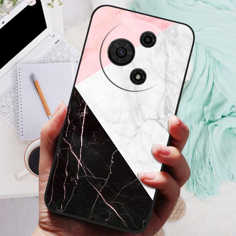 For TCL 605 Case Flower Geometric Painted Bumper Coque Soft Silicone Cover Fundas For TCL 60 SE 4G Cases 60SE TCL605 Shells