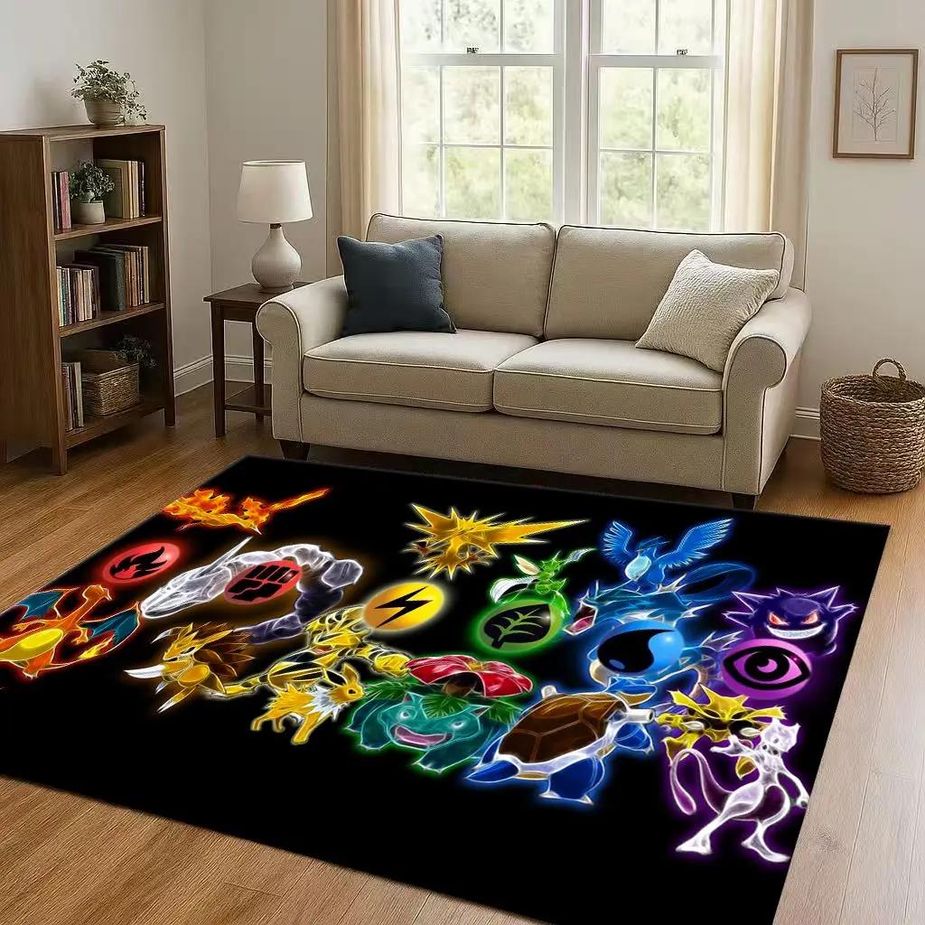 2026 Pokemon Pikachu Cartoon Christmas Living Room Non-Slip Area Rug Carpet For Bedroom Playroom Sofa,Home Decor Doormat