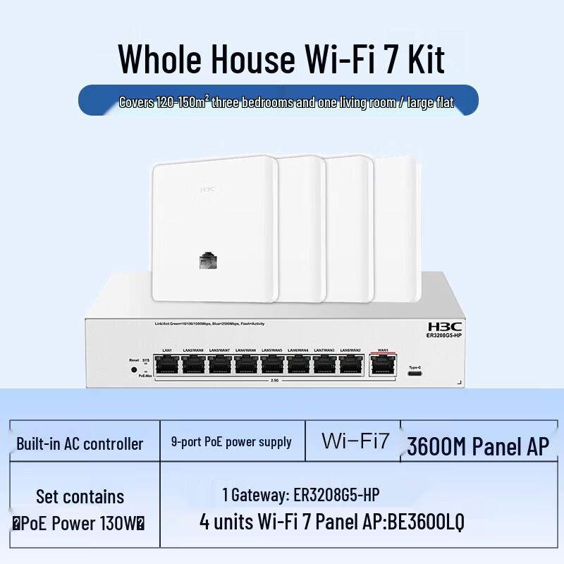 H3C WiFi 7 3600M Whole-Home Wireless AP Panel System (CN Version)