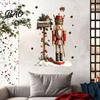 Christmas Atmosphere Wall Decals for Fridge Nutcracker Soldier Decal, Vintage Mailbox Snow Scene Self-Adhesive Party Background Decor Sticker,