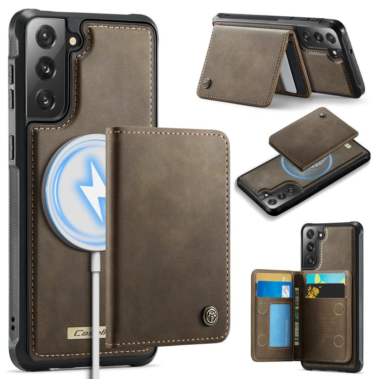 CaseMe Me80 Magnetic RFID Wallet Phone Case For Samsung Galaxy S24 FE 5G, Detachable Multi Card Slot Kickstand Anti-Theft Cover