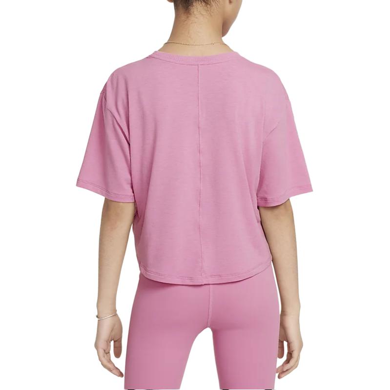 Nike Dri-FIT Comfortable Simple Skin-Friendly Short Sleeve T-Shirt Mystery Flamingo Red Kids Tops FZ5602646