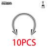 G23 Titanium 10PCS Labret Lip Stud Piercing Eyebrow Body Jewelry Nose Ring C rod For Women Septum Piercing
