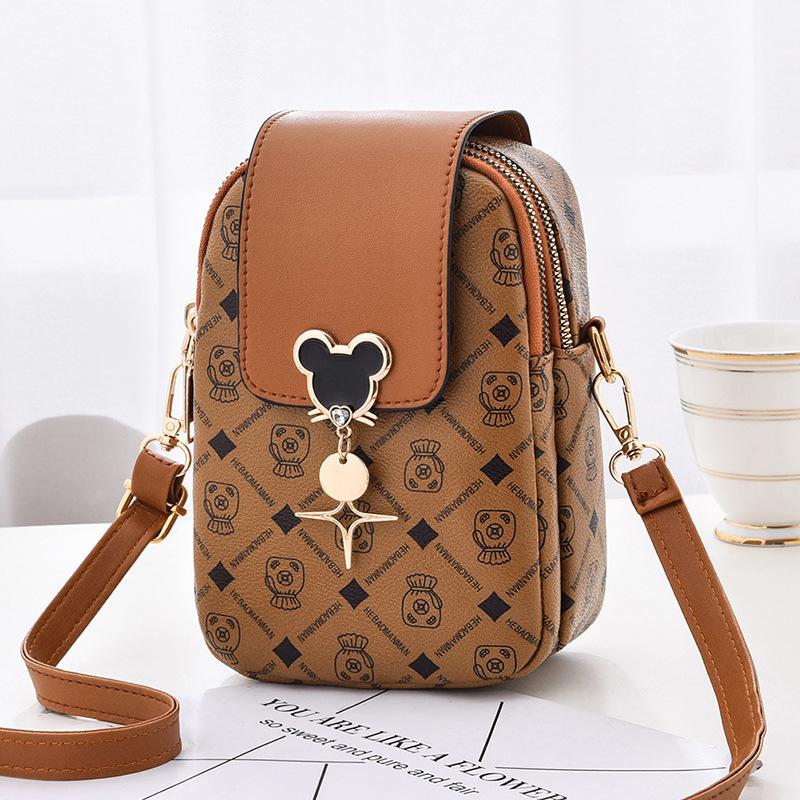 New Mi Qi Oblique Mobile Phone Bag Women'S Bag Mini Bag Fashion Print Shoulder Bag Purse Purse Small Bag