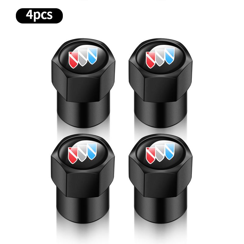 EHL2 4Pcs Car Tire Valve Caps Metal Styling Tyre Air Stems Cover For Buick Enclave Regal Lacrosse Encore Excelle Envision GL6 GL8 HRV