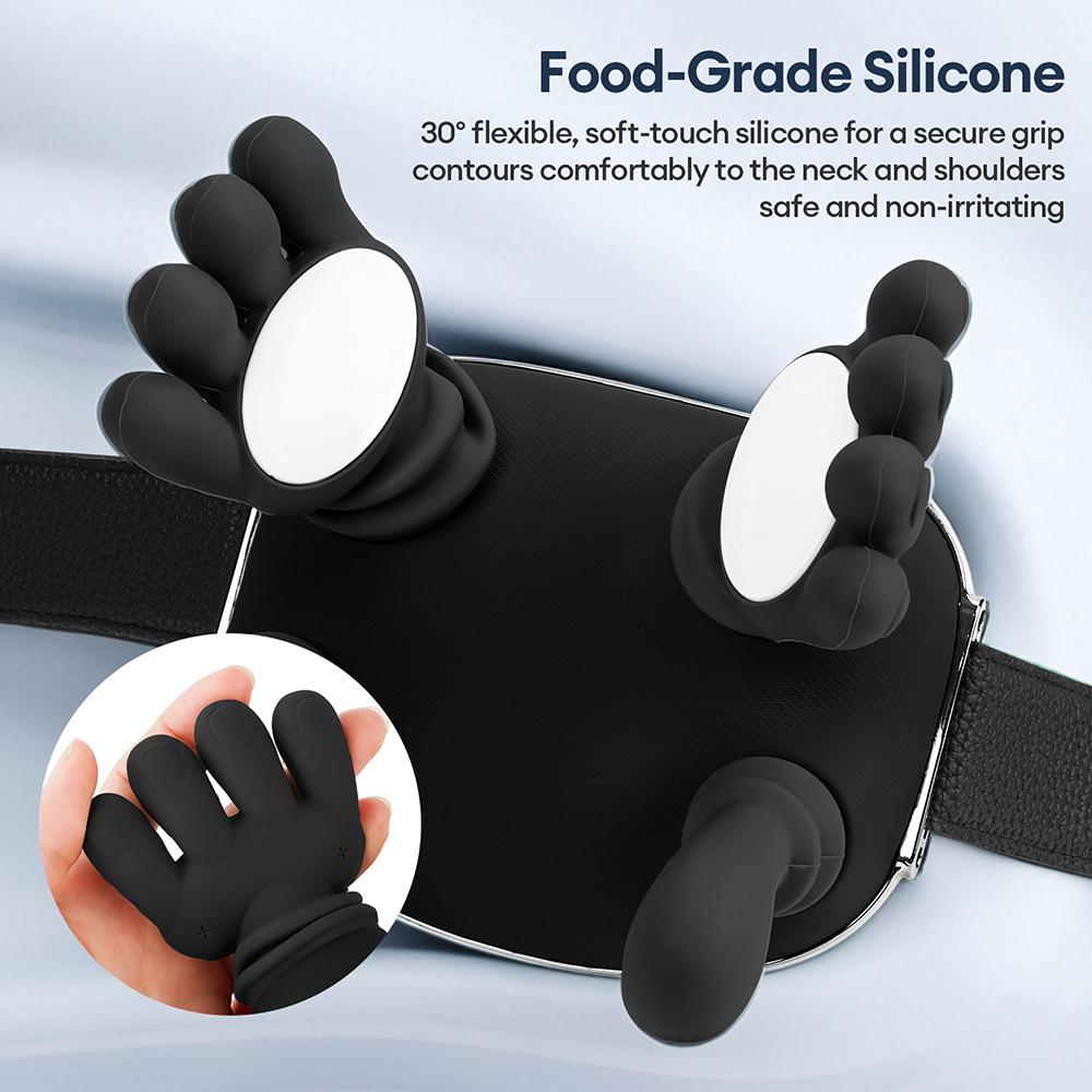 Black Bionic Finger Neck Shoulder Massager Neck Cervical Trapezius Kneading Massage Shawl Bionic Hand Silicone Neck Masajeador